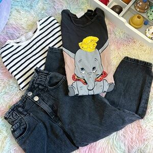 Zara Disney like new size 6 three item bundle fall spring long shirt jeans pants